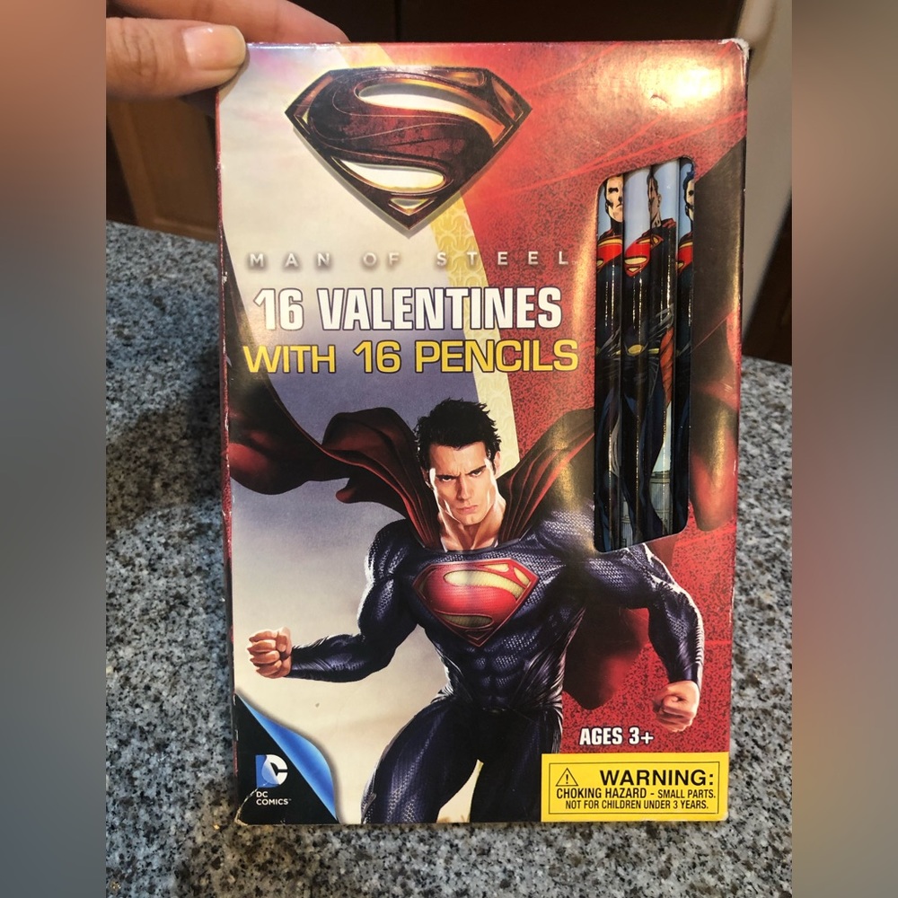 16 Superman, Valentine’s Day, pencils, new